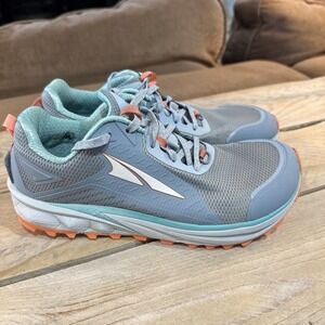 Altra Timp 3 Womens 8 Light Blue Coral Trail Running Shoes AL0A4VRB007